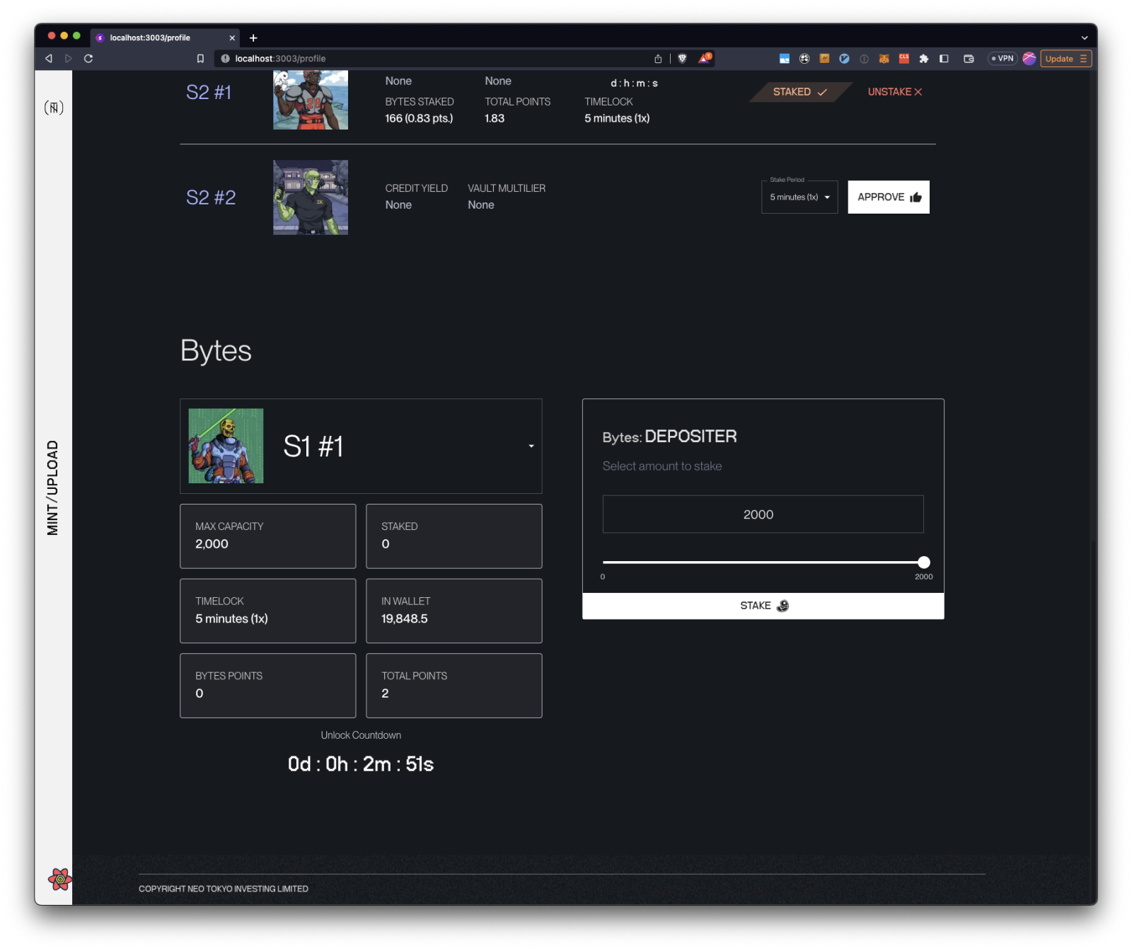 Staking neo tokyo citizen wiki